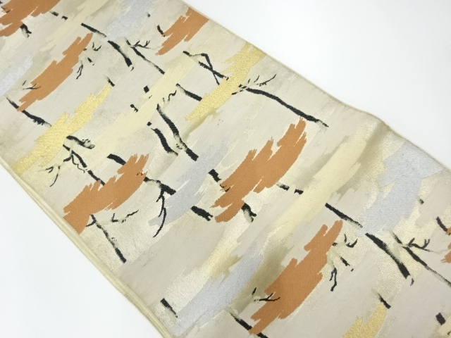 アンティーク　木立模様織出し袋帯（材料）